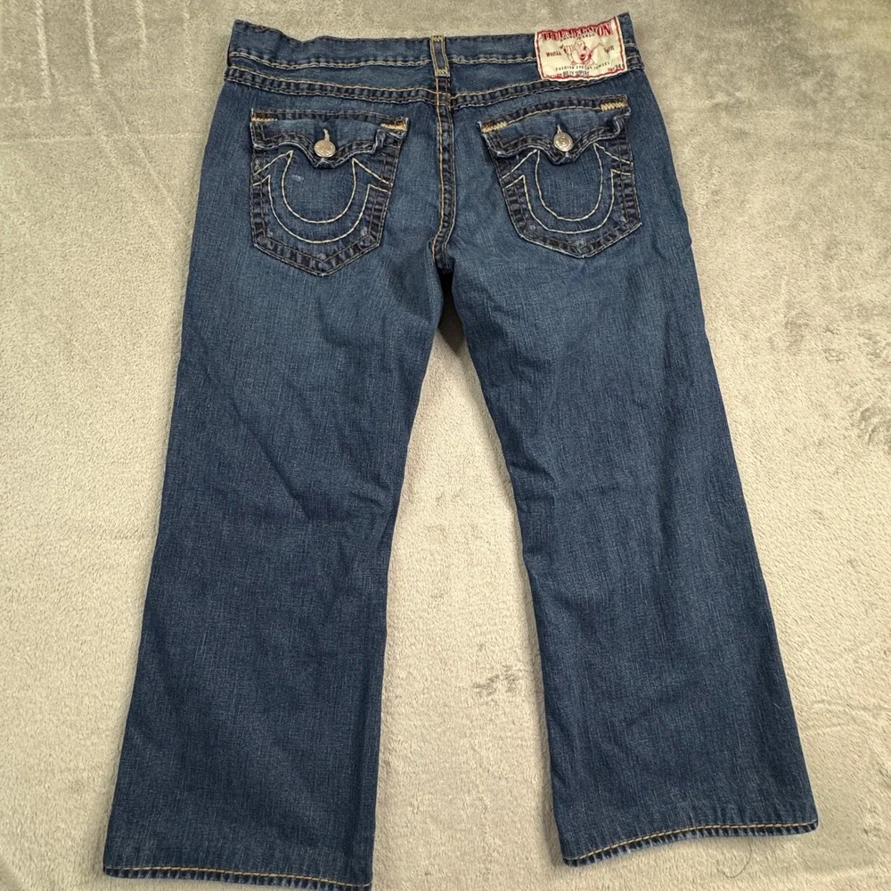 True Religion Billy Super T Mens Blue Straight Leg Jeans W42 x L29 Made‎ in USA